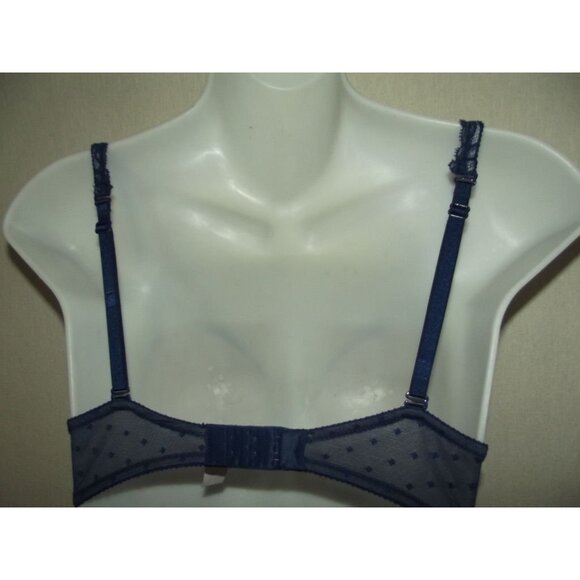 Victoria's Secret 34C Blue Lace Rhinestone Push Up Lace Bra padded crisscross - Picture 3 of 10